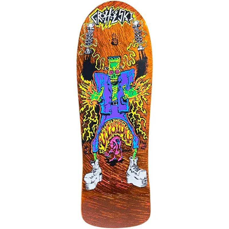 Vision 10.25"x 31.25" Groholski Frankenstein Limited Colorway - Orange Scratch Foil Skateboard Deck