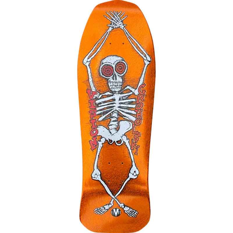 Vision 10.25"x 30" Groholski Skeleton Limited Orange Scratch Foil Skateboard Deck
